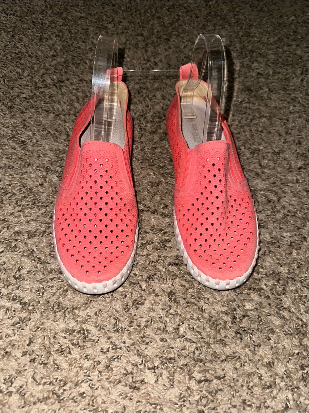 Isle Jacobsen Coral Perforated Slip On Sneakers